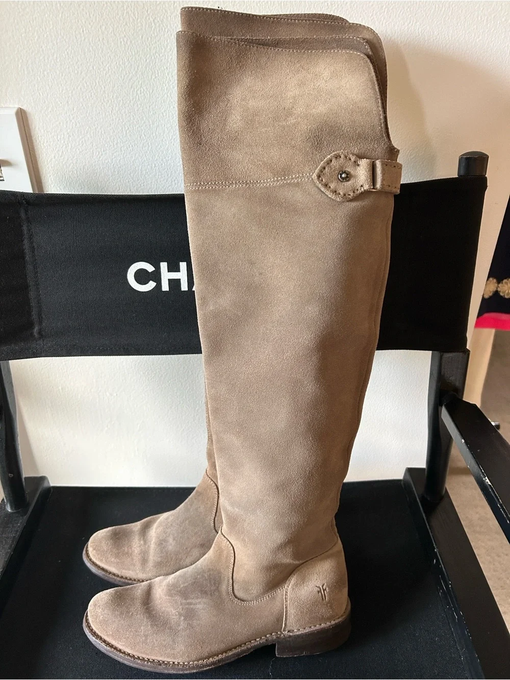 Frye Shirley Ash Taupe Suede Over-the-Knee Boots Size 6.5